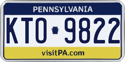 PA license plate KTO9822