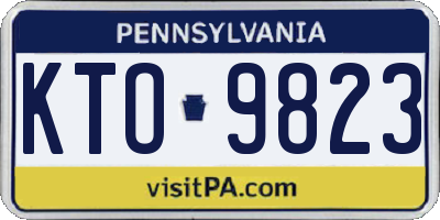 PA license plate KTO9823