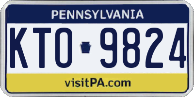 PA license plate KTO9824