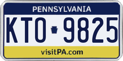 PA license plate KTO9825