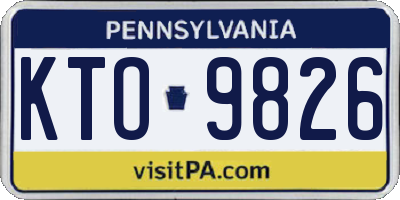 PA license plate KTO9826