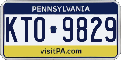 PA license plate KTO9829