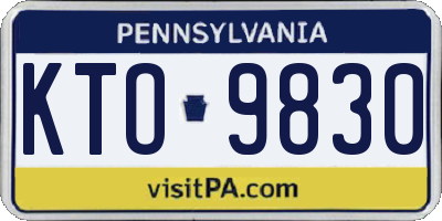 PA license plate KTO9830