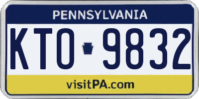 PA license plate KTO9832
