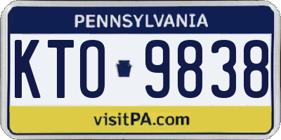 PA license plate KTO9838