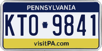 PA license plate KTO9841