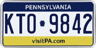 PA license plate KTO9842
