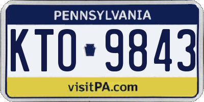 PA license plate KTO9843