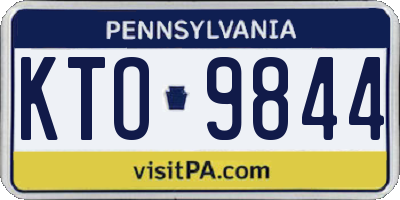 PA license plate KTO9844
