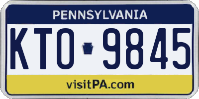 PA license plate KTO9845