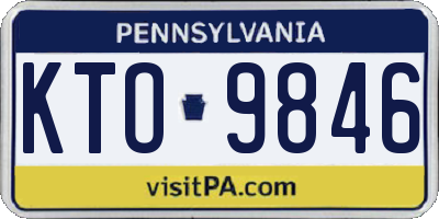 PA license plate KTO9846