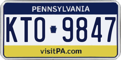 PA license plate KTO9847