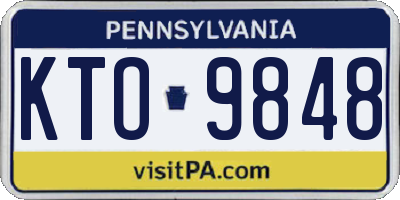 PA license plate KTO9848