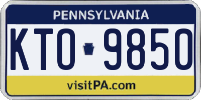 PA license plate KTO9850