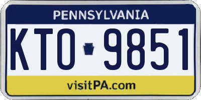 PA license plate KTO9851
