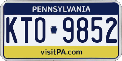 PA license plate KTO9852