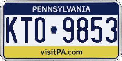 PA license plate KTO9853