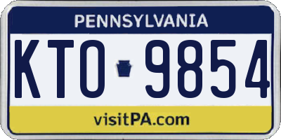 PA license plate KTO9854