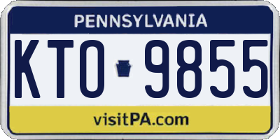 PA license plate KTO9855