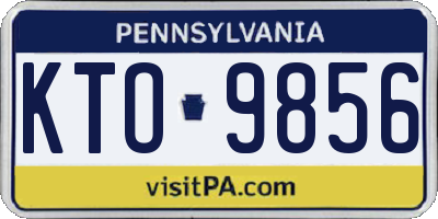 PA license plate KTO9856