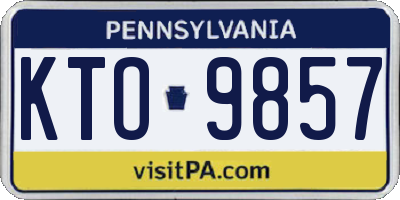 PA license plate KTO9857