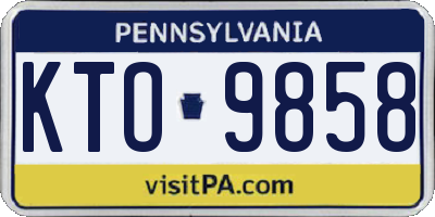 PA license plate KTO9858