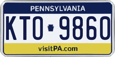 PA license plate KTO9860