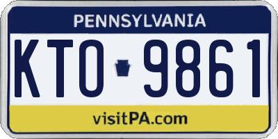 PA license plate KTO9861