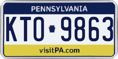 PA license plate KTO9863