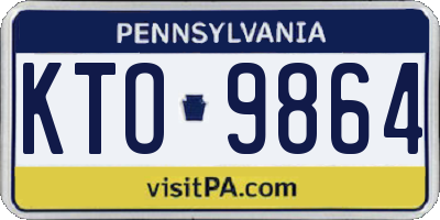 PA license plate KTO9864