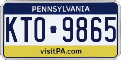 PA license plate KTO9865