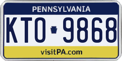 PA license plate KTO9868