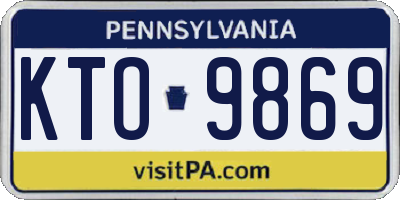 PA license plate KTO9869