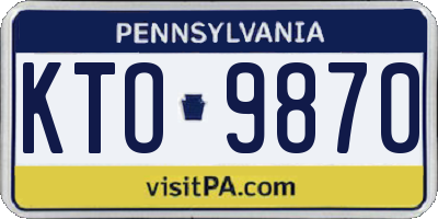 PA license plate KTO9870