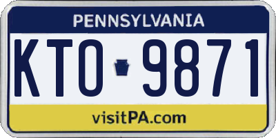PA license plate KTO9871
