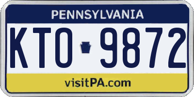 PA license plate KTO9872