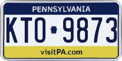 PA license plate KTO9873