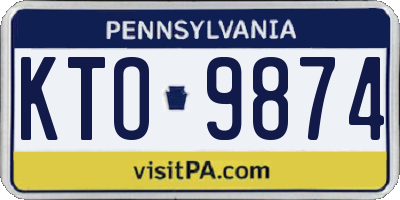PA license plate KTO9874