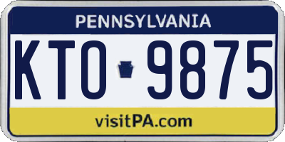 PA license plate KTO9875