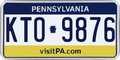 PA license plate KTO9876