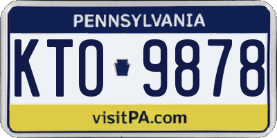 PA license plate KTO9878