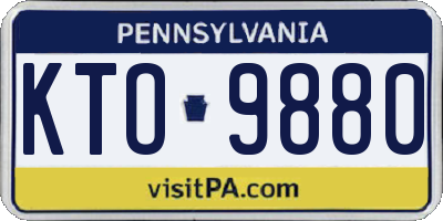 PA license plate KTO9880