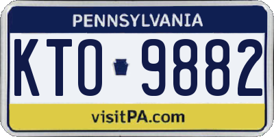 PA license plate KTO9882