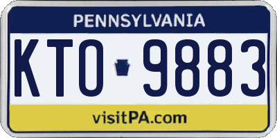 PA license plate KTO9883