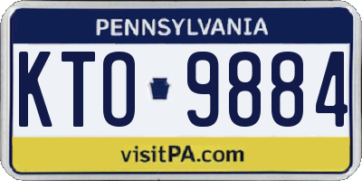 PA license plate KTO9884