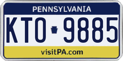 PA license plate KTO9885
