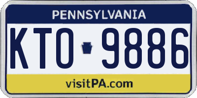 PA license plate KTO9886