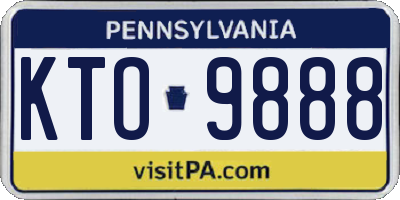 PA license plate KTO9888