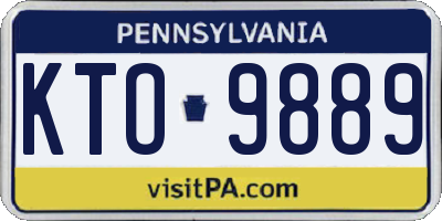 PA license plate KTO9889