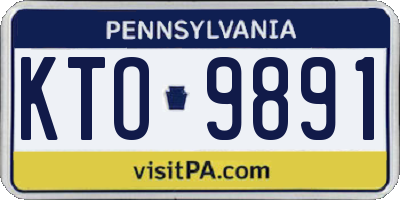 PA license plate KTO9891